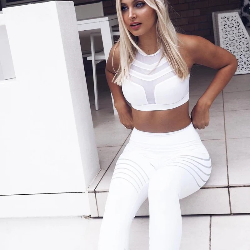 Stretch Sportleggings til Yoga og Fitness – Reflekterende Damemodel