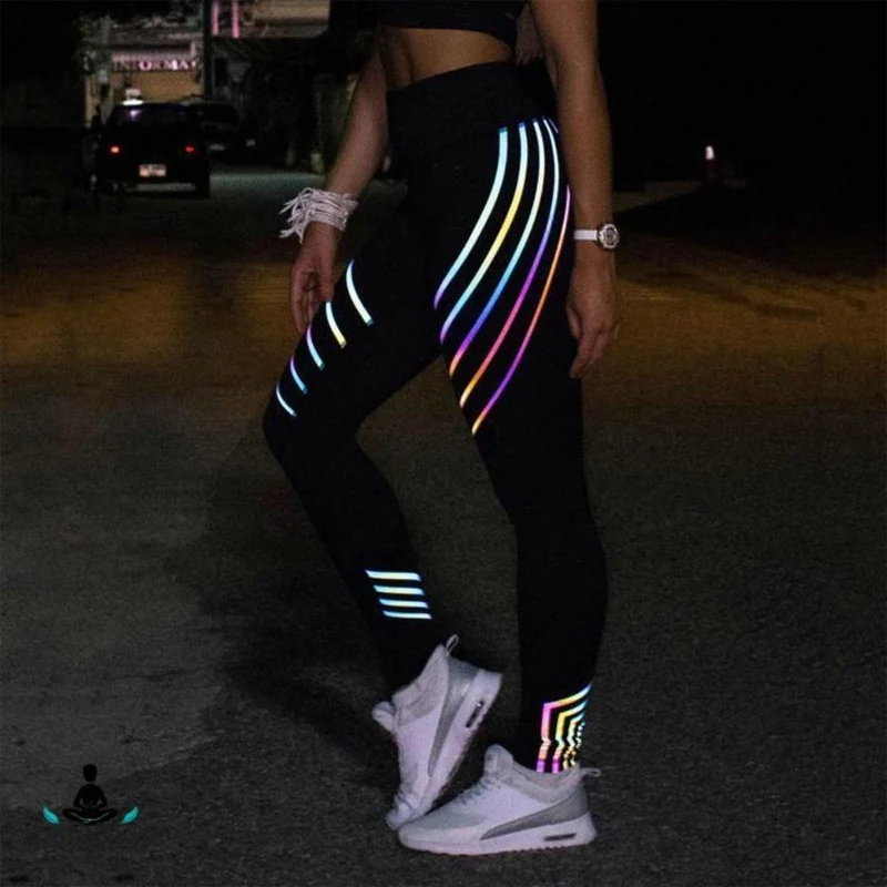 Stretch Sportleggings til Yoga og Fitness – Reflekterende Damemodel