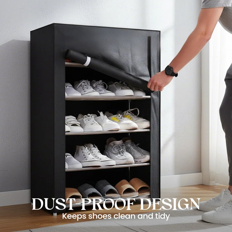 Shoe Organizer i Stål med Dække – Flermoduls Skoskab til Entré og Soveværelse