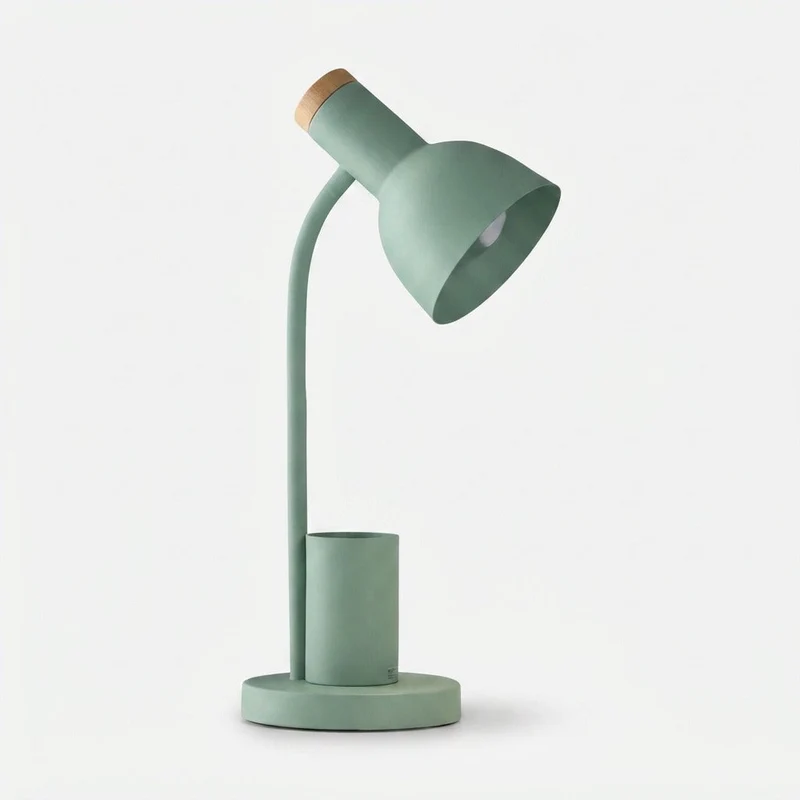 Skrivebordslampe med penneholder | Justerbar bordlampe med 3 lysfarver og E27-fatning