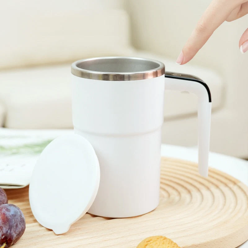 Selvrørende kop med temperaturvisning og magnetisk rørfunktion i rustfrit stål til kaffe, shakes og drikkevarer