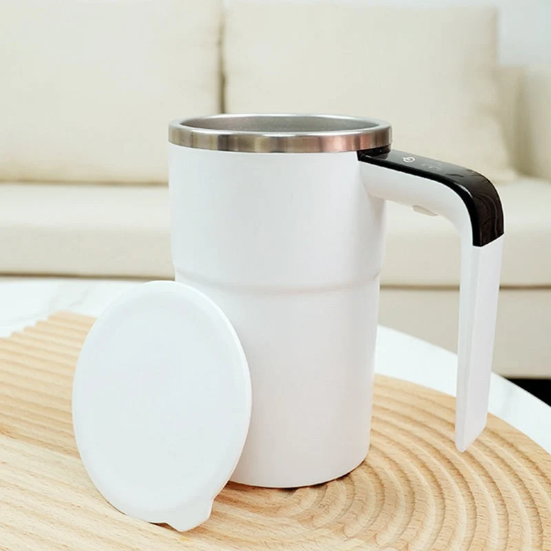 Selvrørende kop med temperaturvisning og magnetisk rørfunktion i rustfrit stål til kaffe, shakes og drikkevarer
