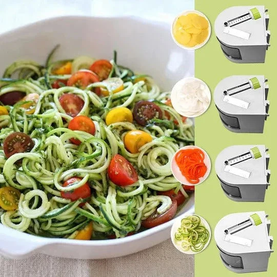 Multifunktionel grøntsagsslicer med rustfrit stålblad til zucchini, gulerødder og agurker