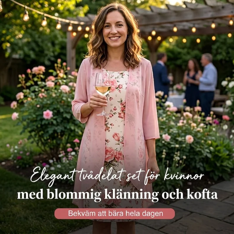 Luftigt dametøjssæt med top og cardigan i chiffon | Elegant outfit