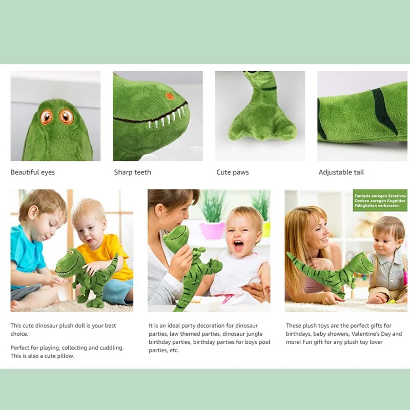Blød T-Rex Plysdinosaur til Kram, Leg og Søvn for Børn