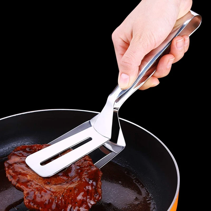 Grilltang i rustfrit stål | 2-i-1 køkkenredskab til grill og pande