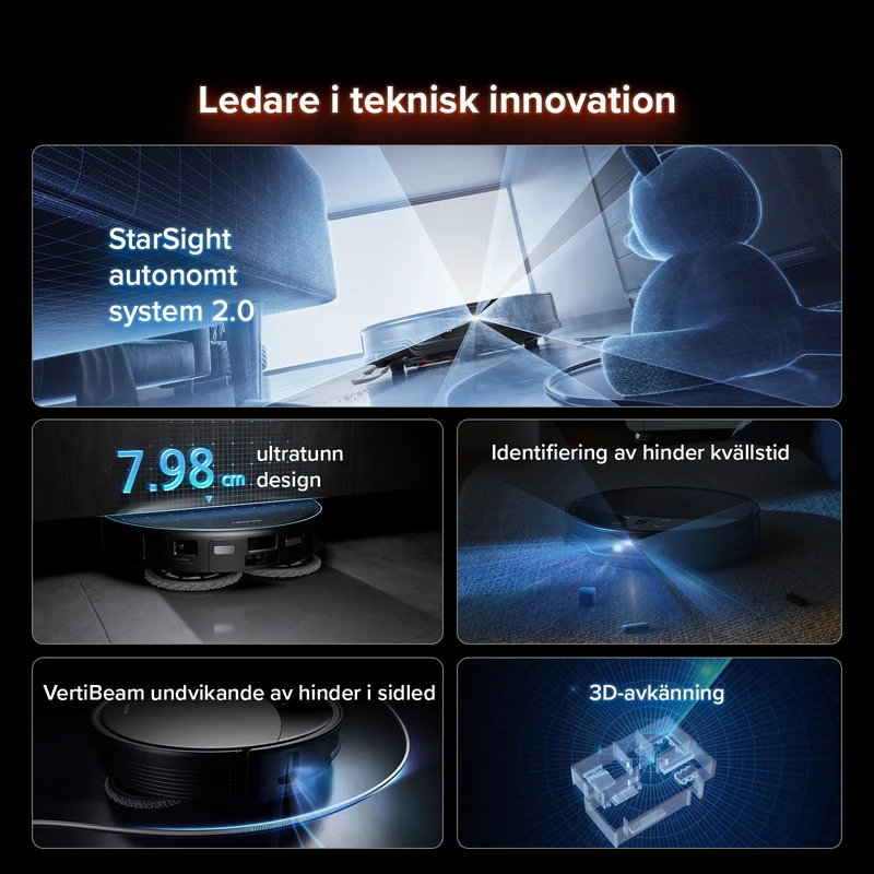 Roborock Saros 10R robotdammsugare-set med multifunktionell laddningsstation 4.0 (inkluderar 2 extra antibakteriella roterande moppar)