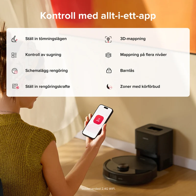 Roborock Q10 S5+ robotdammsugare med automatisk tömningsstation och 2 extra dammpåsar – Uppgraderad version av Q8 Max+