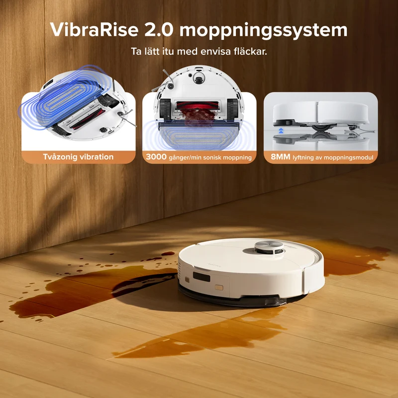 Roborock Q10 S5+ robotdammsugare med automatisk tömningsstation och 2 extra dammpåsar – Uppgraderad version av Q8 Max+