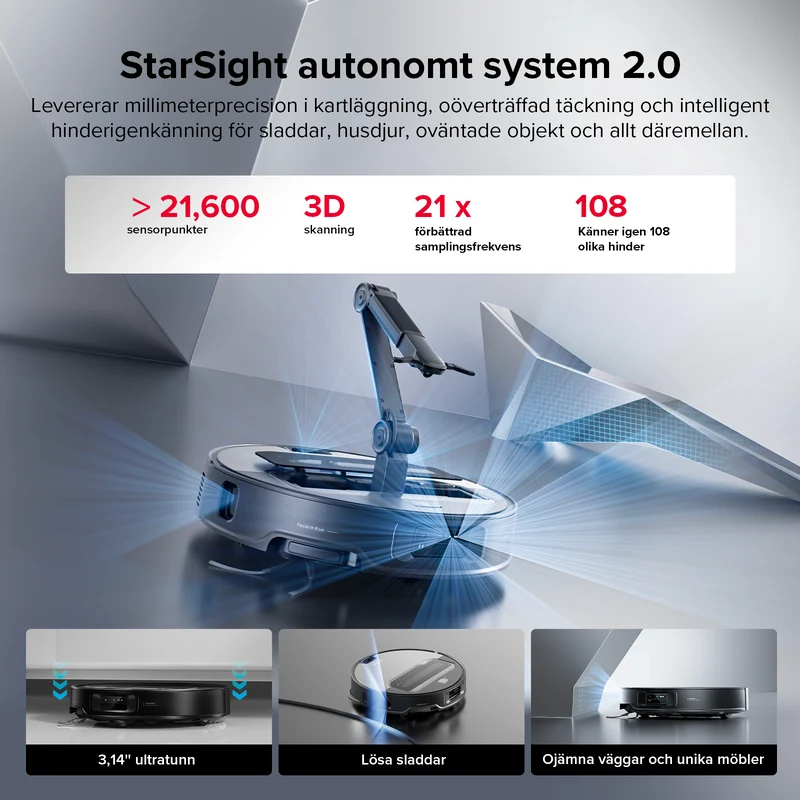 Roborock Saros Z70 robotdammsugare med OmniGrip™ mekanisk arm