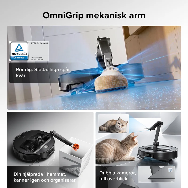 Roborock Saros Z70 robotdammsugare med OmniGrip™ mekanisk arm