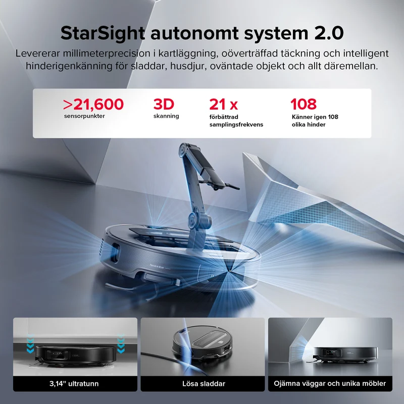 Roborock Saros Z70 robotdammsugare med OmniGrip™ mekanisk arm