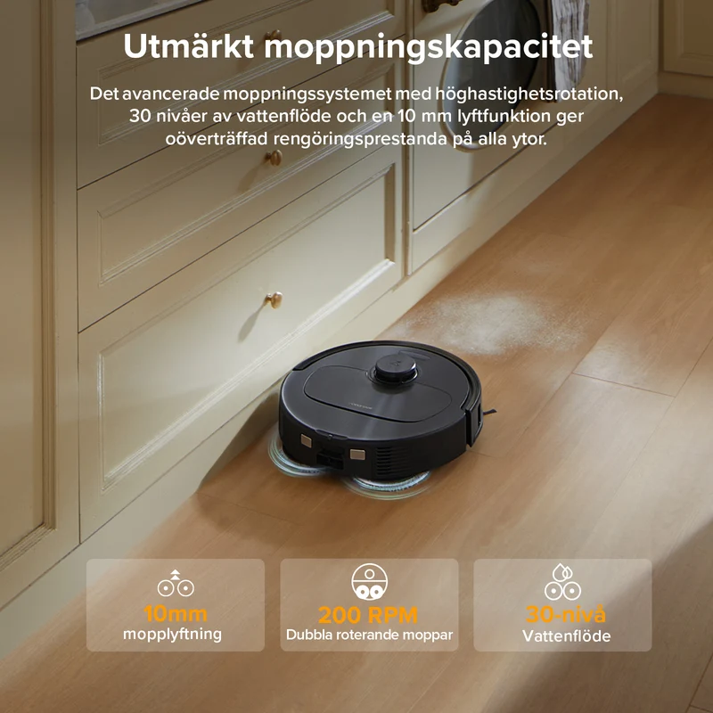 Roborock QV 35A robotdammsugare-set med multifunktionell dockningsstation (inkluderar 2 extra dammpåsar)