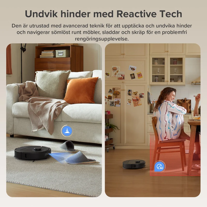 Roborock QV 35A robotdammsugare-set med multifunktionell dockningsstation (inkluderar 2 extra dammpåsar)