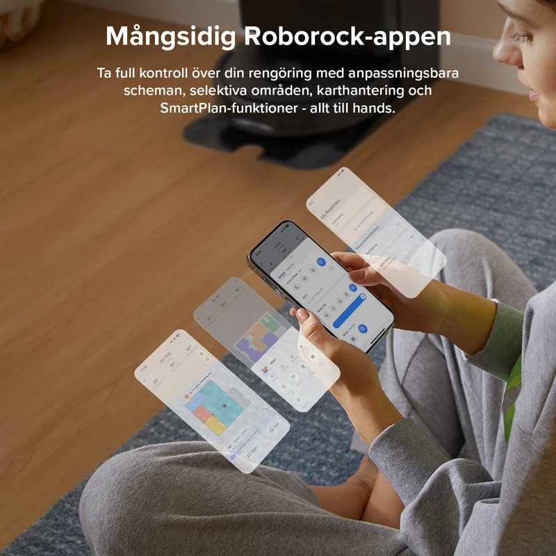 Roborock QV 35A robotdammsugare-set med multifunktionell dockningsstation (inkluderar 2 extra dammpåsar)