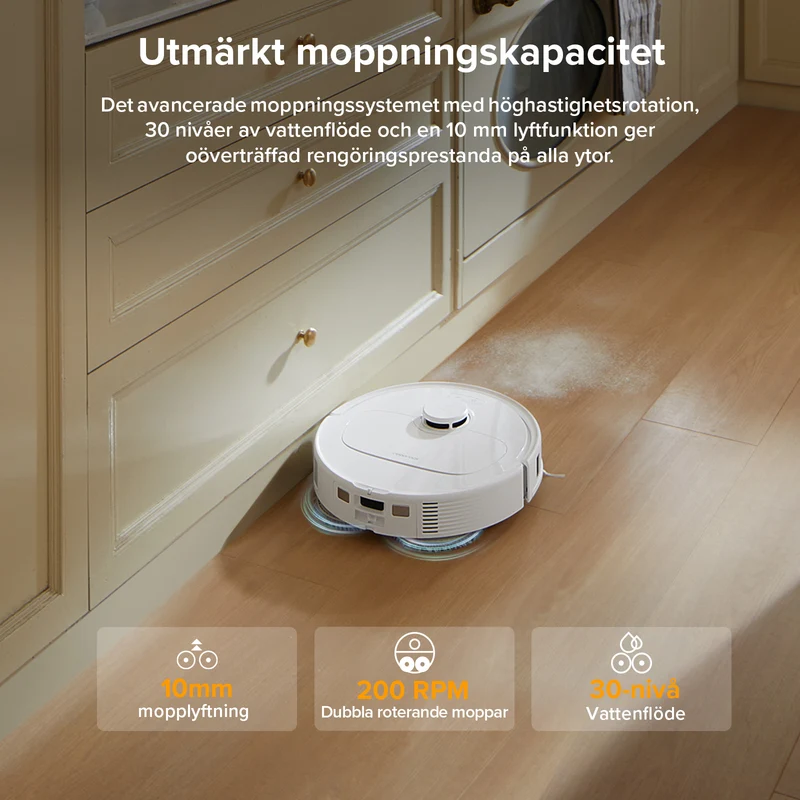 Roborock QV 35A robotdammsugare-set med multifunktionell dockningsstation (inkluderar 2 extra dammpåsar)