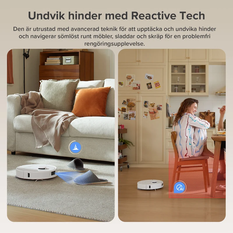 Roborock QV 35A robotdammsugare-set med multifunktionell dockningsstation (inkluderar 2 extra dammpåsar)