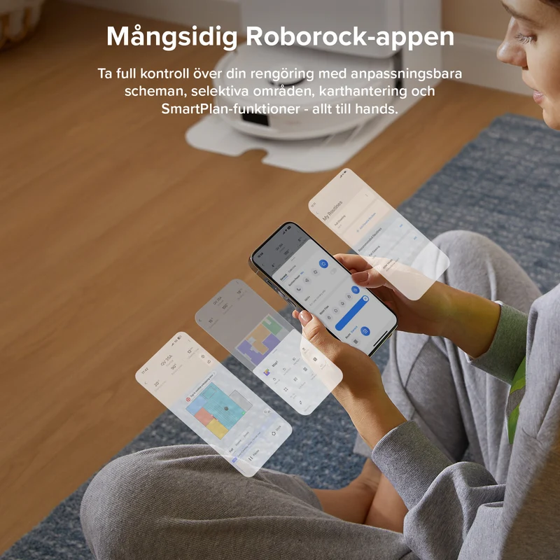 Roborock QV 35A robotdammsugare-set med multifunktionell dockningsstation (inkluderar 2 extra dammpåsar)