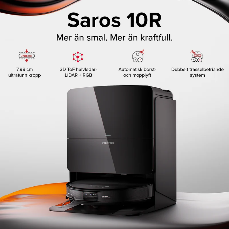 Roborock Saros 10R robotdammsugare och multifunktionell laddningsstation 4.0