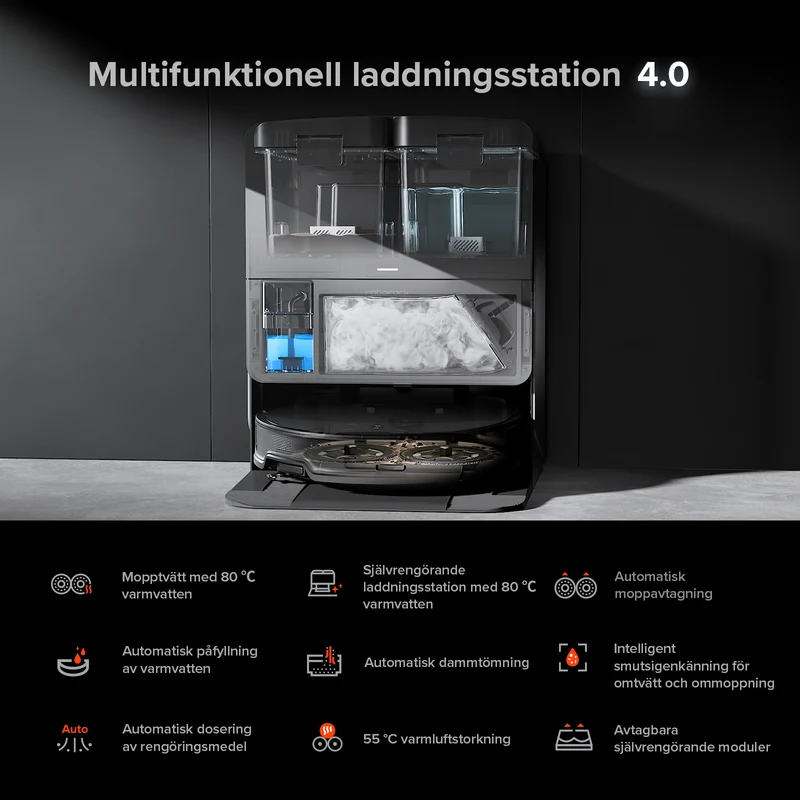 Roborock Saros 10R robotdammsugare och multifunktionell laddningsstation 4.0