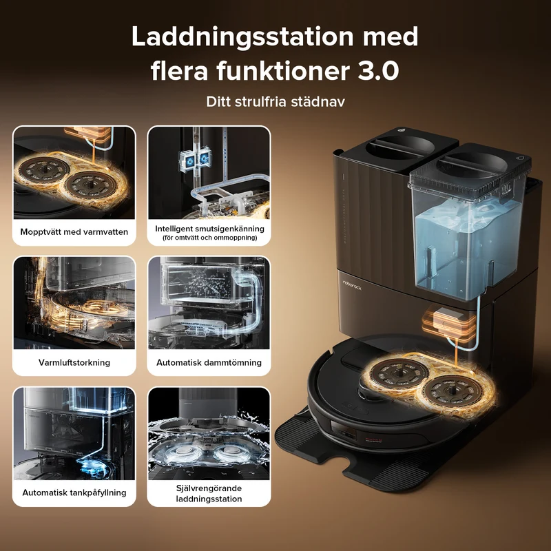 Roborock Qrevo Master robotdammsugare-set med multifunktionell dockningsstation 3.0