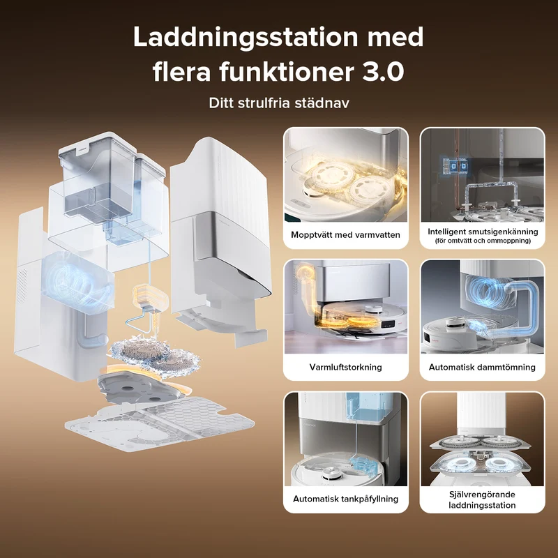 Roborock Qrevo Master robotdammsugare-set med multifunktionell dockningsstation 3.0