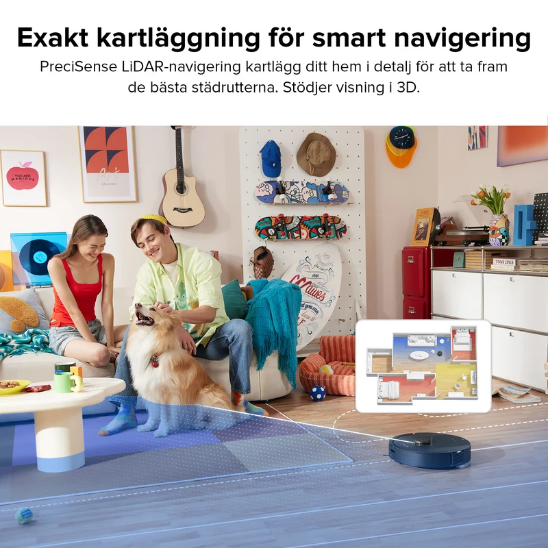 Roborock Q5 Pro+ robotdammsugare med mopp och självtömmande laddningsstation
