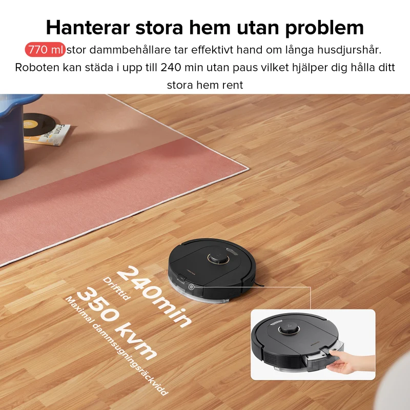 Roborock Q5 Pro+ robotdammsugare med mopp och självtömmande laddningsstation