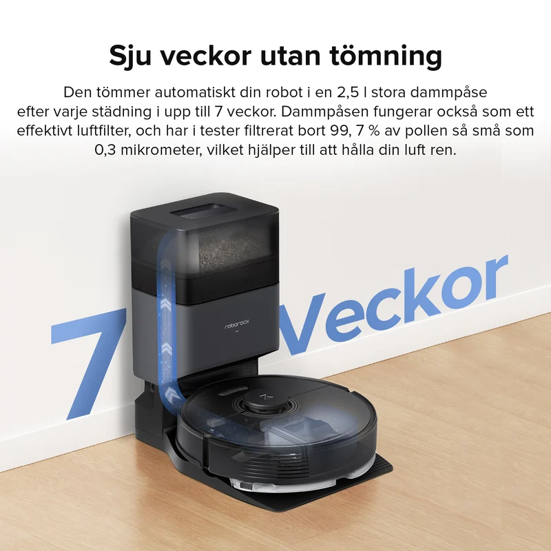 Roborock Q7 Max+ robotdammsugare med Auto-Empty Dock Pure