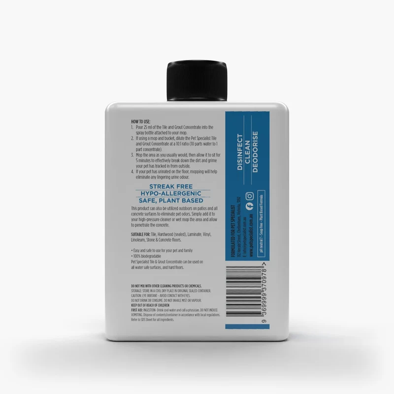 Pet-Friendly Tile Grout Cleaner Concentrate for Floors by Pet Specialist