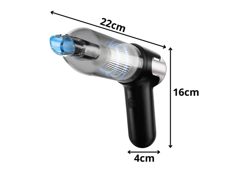 Sladdlös dammsugare för bil och hem – 120 W Turbo med 6 munstycken och blåsfunktion