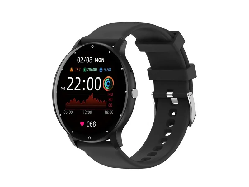 Smartklocka för herr & dam – Svart silikonarmband, Bluetooth & Samtalsfunktion