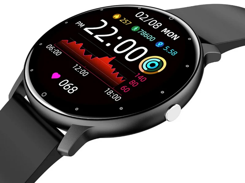 Smartklocka för herr & dam – Svart silikonarmband, Bluetooth & Samtalsfunktion