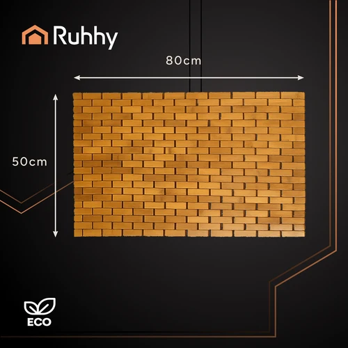 Badrumsmatta bambu 80x50 cm – Halkfri och vattenavvisande för duschkabin och tvättställ