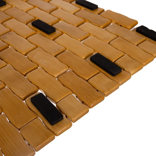 Badrumsmatta bambu 80x50 cm – Halkfri och vattenavvisande för duschkabin och tvättställ