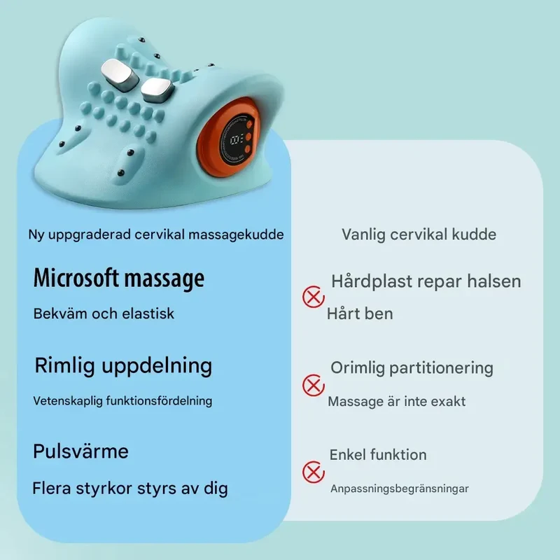 ThermaEase - Elektrisk Nackmassagekudde med Värme och EMS-teknologi