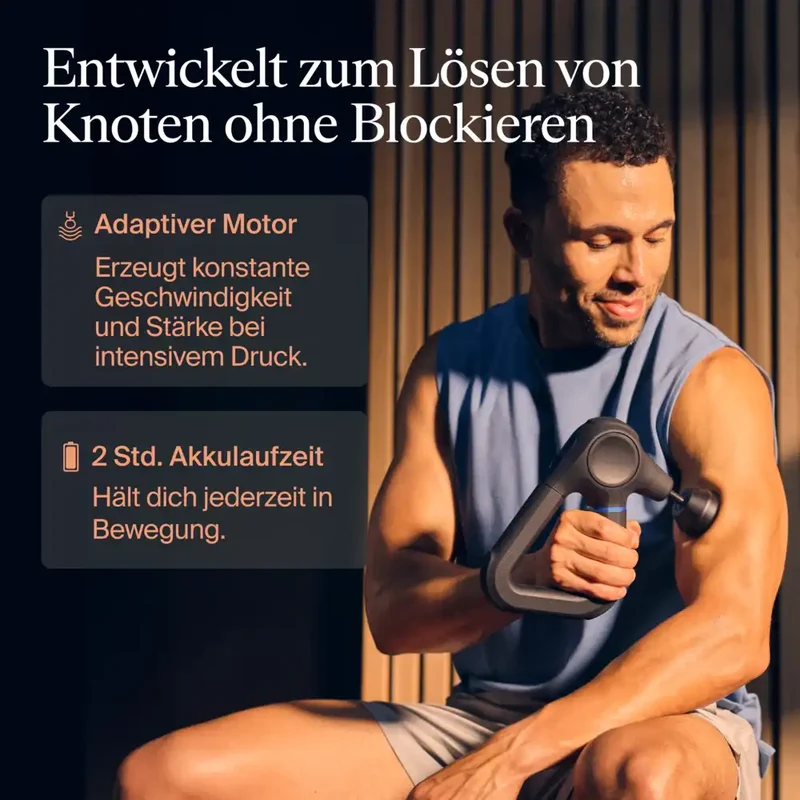 Massagepistol til dybdegående massage med 5 hastighedsindstillinger