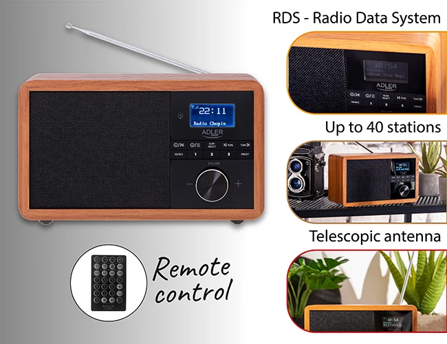 Trådlös radio med DAB+, Bluetooth och larm