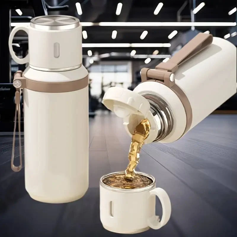 Stål termokrus 600 ml | Tæt lukket krus til kaffe, te og kolde drikke