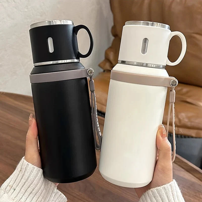Stål termokrus 600 ml | Tæt lukket krus til kaffe, te og kolde drikke