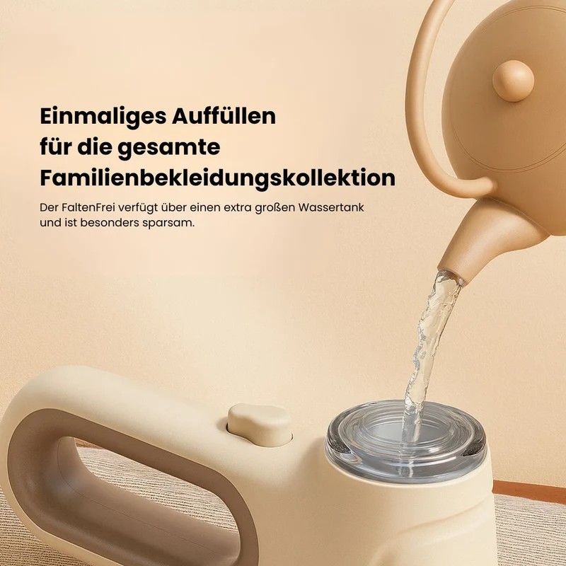 Bærbar hånddampbøjler til tøj | Dampsystem uden strygebræt | 30 min damptid, automatisk skånsom | Frit for folder