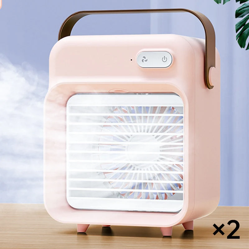 Bærbar Mini Ventilator med Sprayfunktion | Genopladelig 2400 mAh | 3 Hastigheder