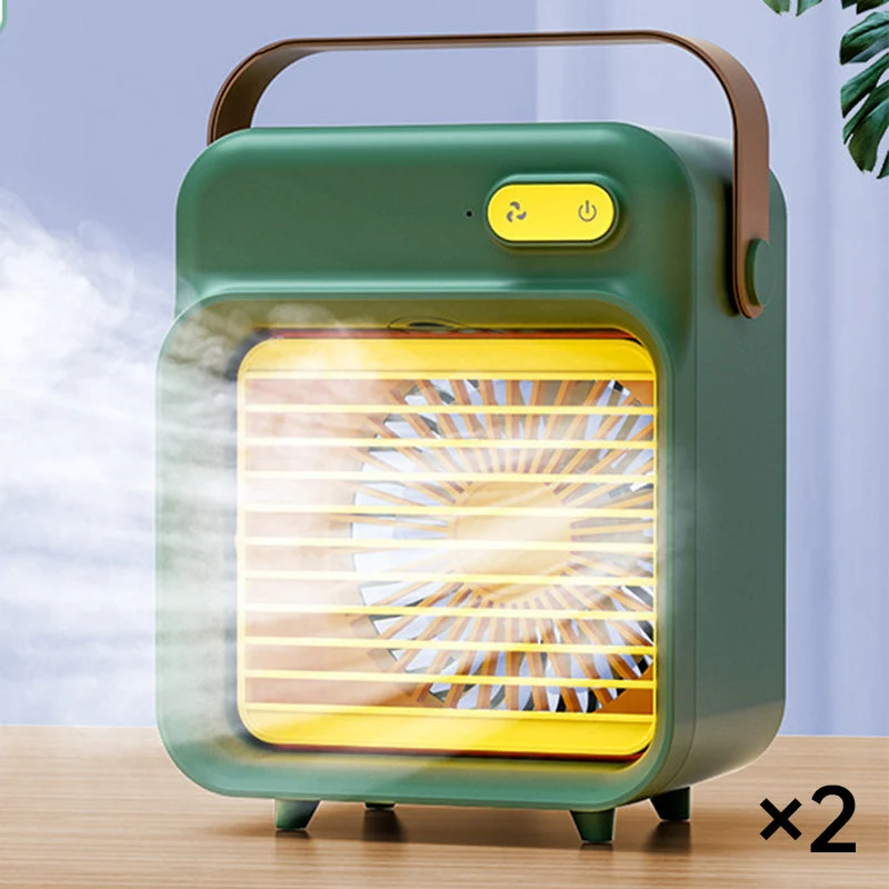 Bærbar Mini Ventilator med Sprayfunktion | Genopladelig 2400 mAh | 3 Hastigheder