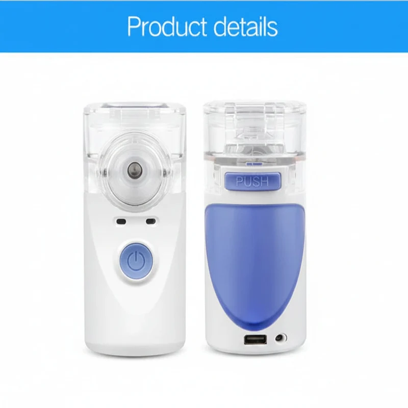Bærbar inhalator med mesh-teknologi | Stille ultralydsfordeler med maske, mundstykke og USB-drift