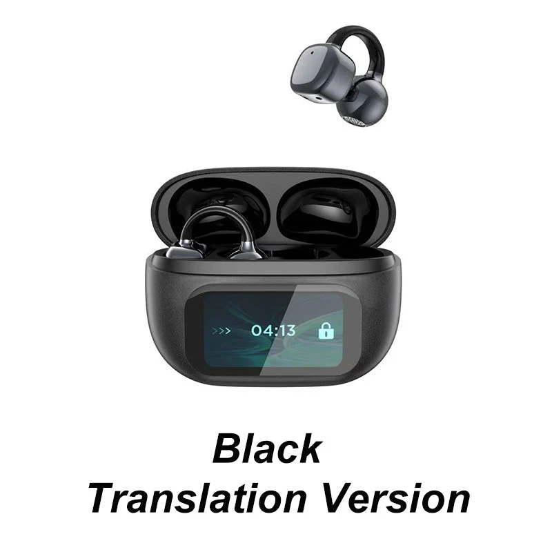 Oversættelses høretelefoner | Open-ear design med realtidsoversættelse & 4-8 timers batterilevetid til rejser og hverdag