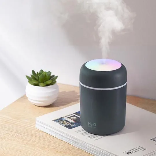 Ultrasonisk luftfugter 300 ml | Stille model med LED-belysning og automatisk slukning