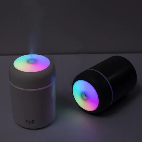 Ultrasonisk luftfugter 300 ml | Stille model med LED-belysning og automatisk slukning