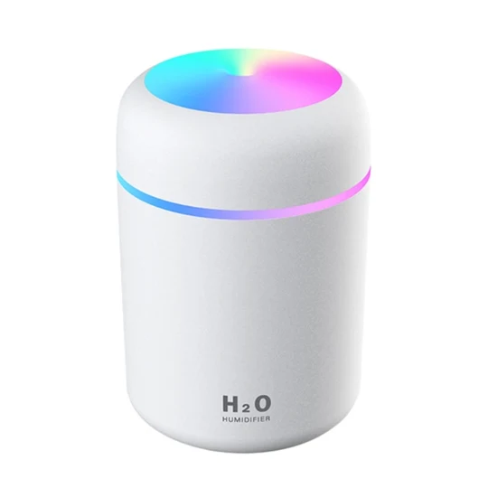 Ultrasonisk luftfugter 300 ml | Stille model med LED-belysning og automatisk slukning