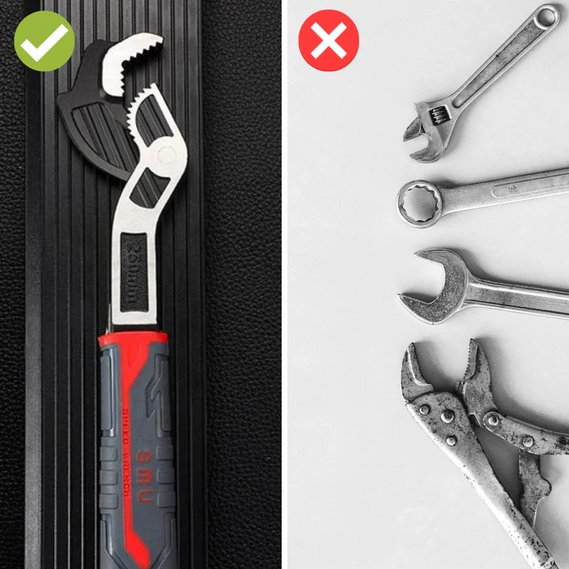 Universal Nøgle MultiGrip Pro | Selvadapterende til Skruer & Møtrikker | Anti-Skrid Håndtag, Chrom-Vanadium Stål, 1+1 Gratis