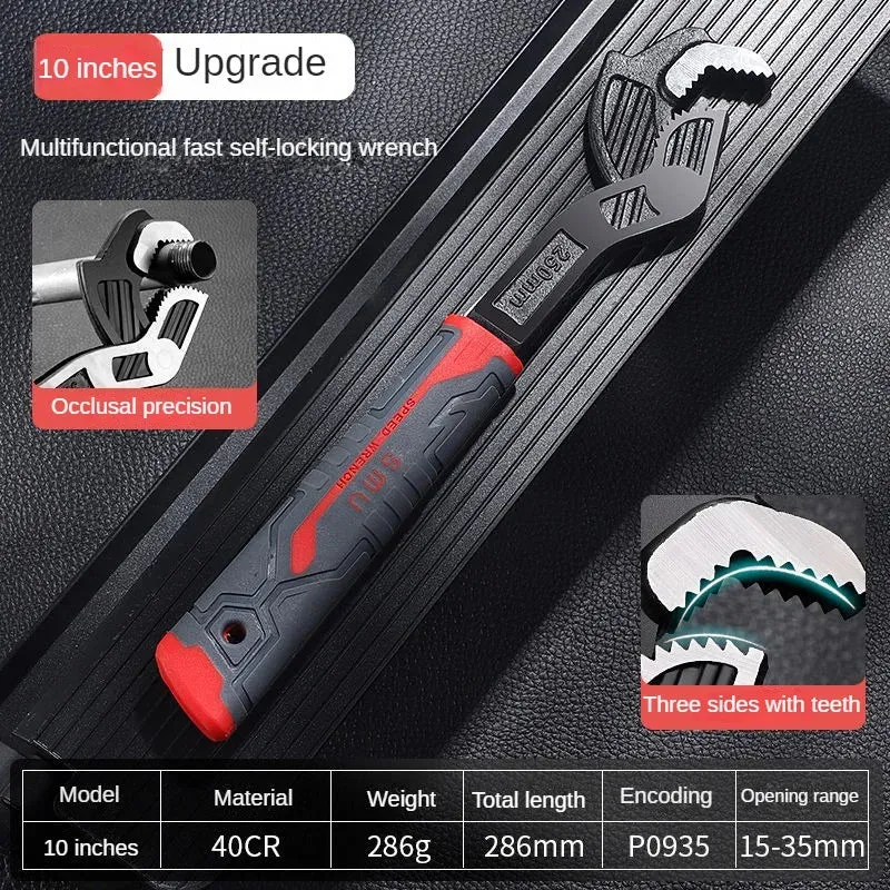 Universal Nøgle MultiGrip Pro | Selvadapterende til Skruer & Møtrikker | Anti-Skrid Håndtag, Chrom-Vanadium Stål, 1+1 Gratis